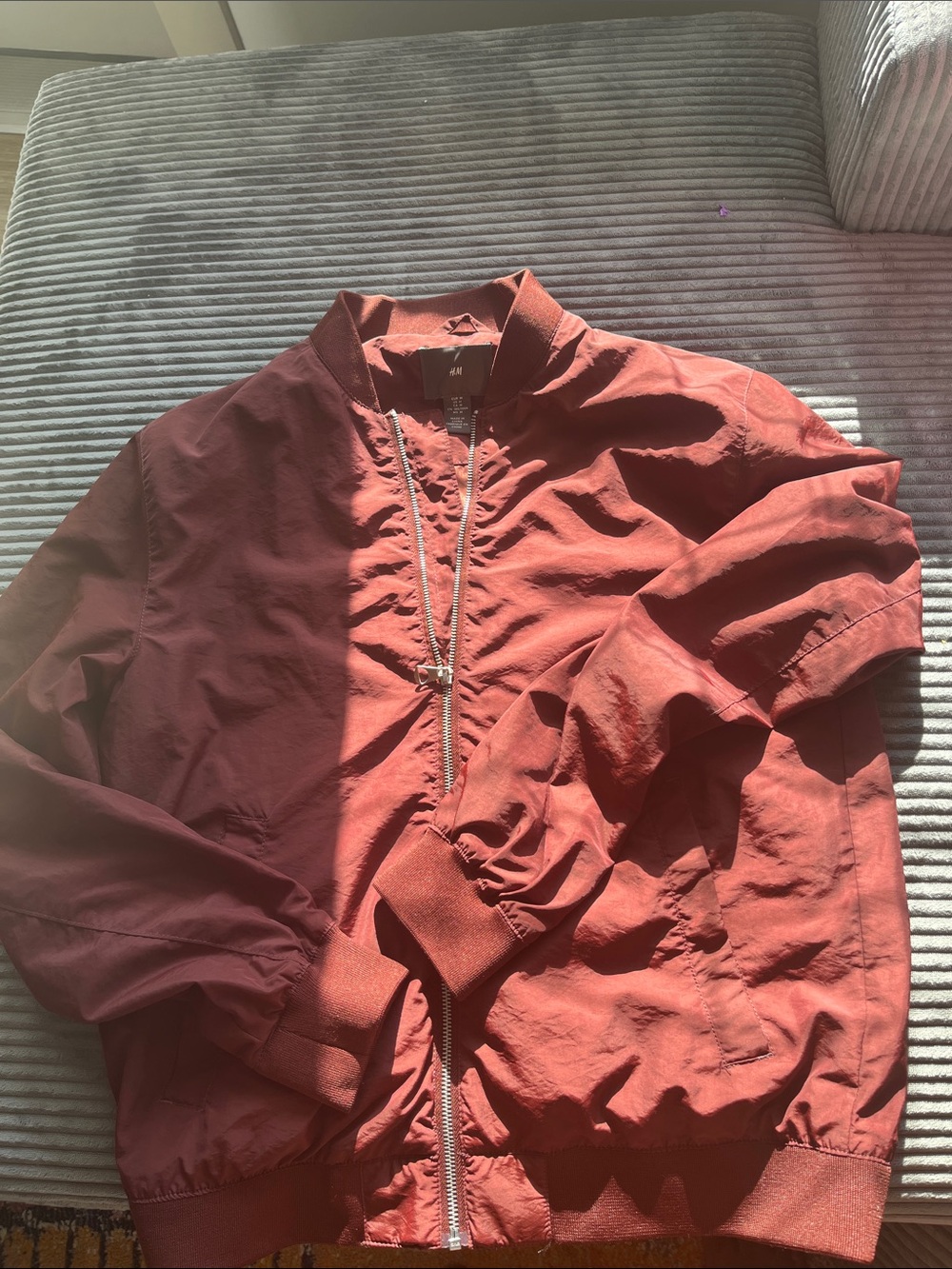 H&M Men's Rust Bomber Jacket sz MEDIUM